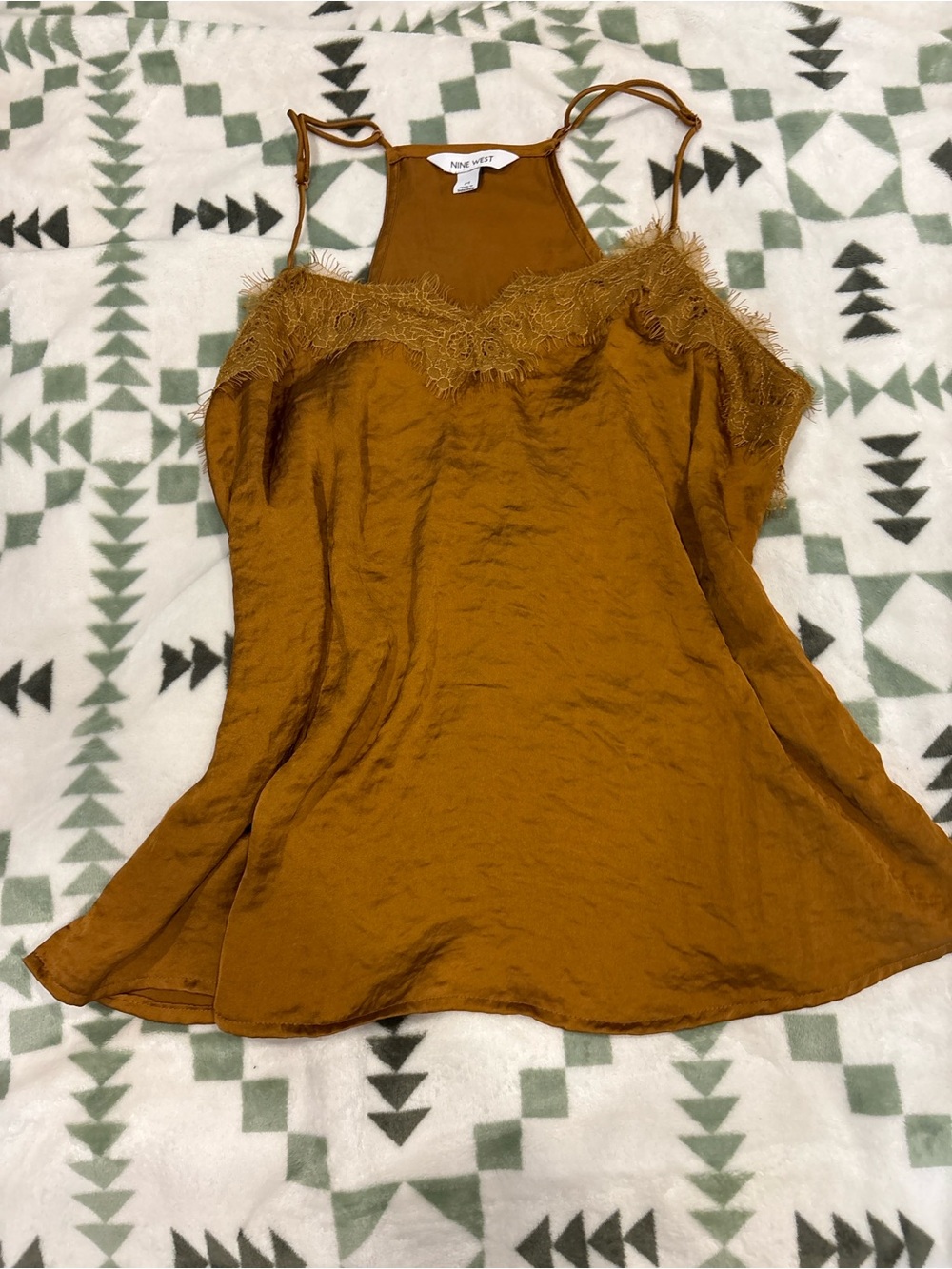 Nine West d Lace-Trim Satin Cami Top
